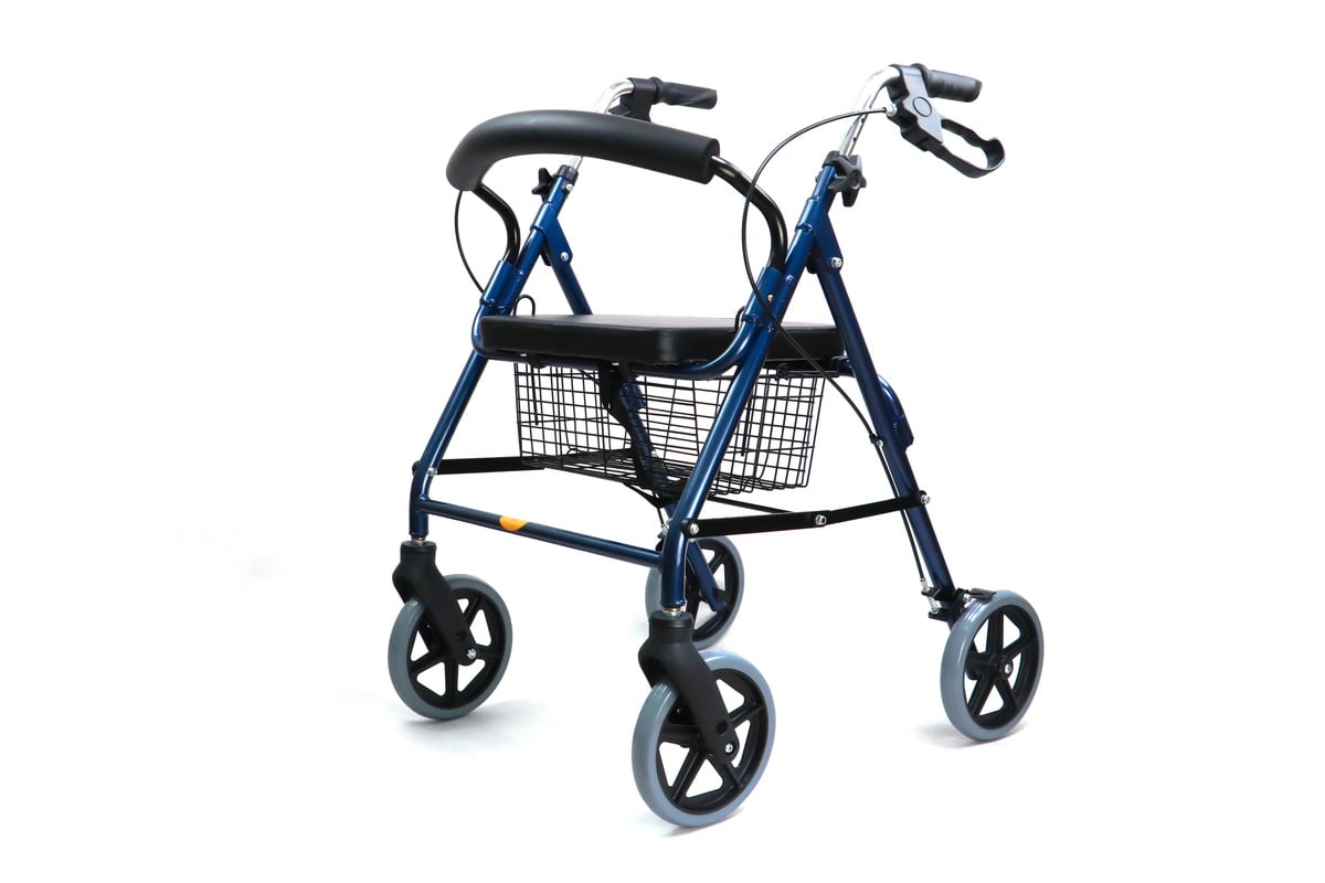 Rollator support for walking