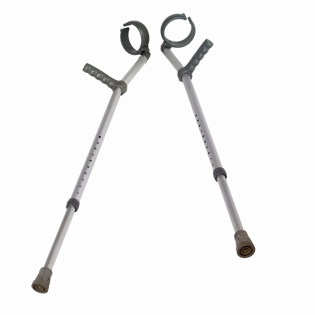 Close up of two crutches